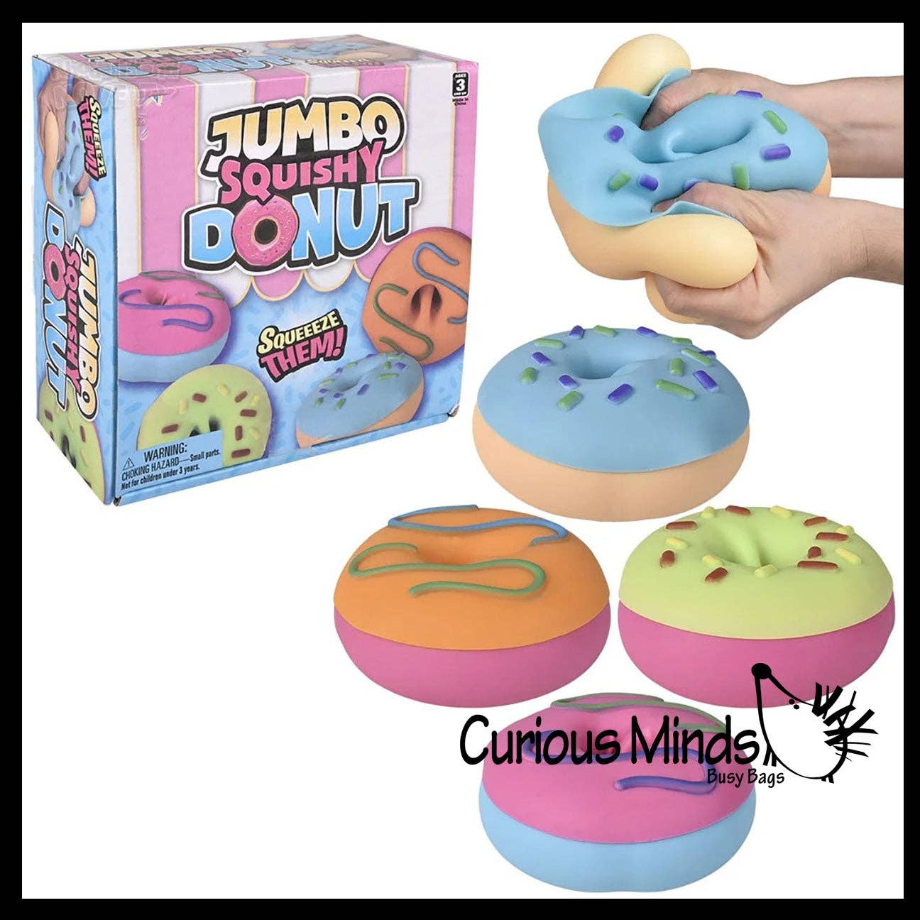 1 Jumbo Doh Filled Donut - Removable Frosting - Soft Squishy
